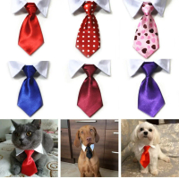 A Like Dog Cat Striped Bow Tie Animal Striped Bowtie Collar Pet Adjustable Neck Tie White Collar Do