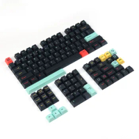 Black Blue Red Yellow Color Sublimation PBT Keycaps For Cherry Mx Switch Mechanical Gaming Keyboard Cherry Profile 129 Key Caps