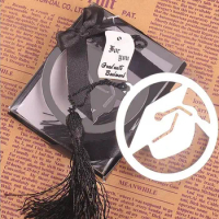 500pcs Metal Graduate Cap Bookmark With Elegant Black Tassel Graduation Party Favor Gifts Guest Souvenirs Keepsakes ZA1232