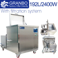 Granbo Industrial Ultrasonic Engine Cleaner 190L 28/40khz for Car Parts Hardware Casting Washing Bath Filtration Tank Cleaning
