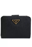 Prada 皮革雙摺拉鍊銀包 (tr)