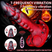 7 Frequency Heating Vibrator Dildo Alien Huge Realistic Penis Silicone Monster Dildo Vibrators Female Strap On Lesbian Sex Toys