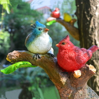 小鳥掛件樹木裝飾品鳥類模型貓頭鷹老鷹空中掛飾園藝雕塑樹脂工藝