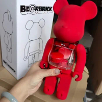 Bearbrick 400% Macau Limited Red 28cm Macaron Building Block Bear Figure Trendy Decoration Collectible Gift Doll
