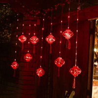 免運 春節裝飾 過年大紅燈籠掛飾春節日氛圍裝飾用品家用LED燈串吊燈中國風掛件