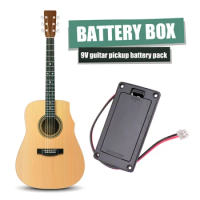 Guitar Bass 9V Guitar Pickup Battery Box Battery Holder Case Compartment Cover with Cable Contacts Guitar Bass Accessories