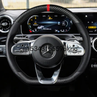 DIY Sew Customized Steering Wheel Cover For Benz GLC C260L C200L E300L C180 GLA Car Accessories