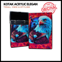 Kotak Box Tempat Rokok Akrilik Water Printing Elegan Unik [AMS-11] - EAGLE, 1 Pcs