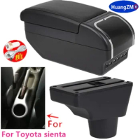 For Toyota sienta Armrest box For Toyota sienta Center Storage box Interior Retrofit USB charging Car Accessories