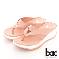 【bac】輕量化厚底夾腳涼拖鞋-粉紅