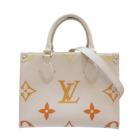 LOUIS VUITTON LV 路易威登【再降價】米色 牛皮 On The Go PM 兩用包 【二手名牌BRAND OFF】