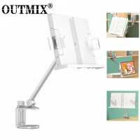 Desk Clamping Aluminum Reading Book Stand Multi-angle Adjustable Reading Book Bracket Table Camping Book Holder Tablet Stand