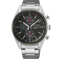 Seiko 精工 V176 太陽能計時腕錶 – 黑色不鏽鋼錶帶