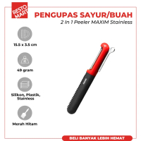 Pengupas Sayur/Buah/2 In 1 Flex Grip Swivel Peeler Mt2Insvp MAXIM /Pengupas Buah (1515096)(F12)