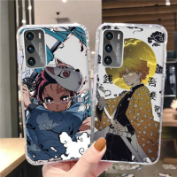 Demon Slayer anime transparent phone case for huawei honor mate p30 p20 p50 p40 50 8x 9c 8a lite pro plus