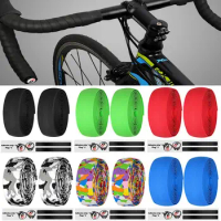 2Pcs Elastic EVA Bicycle Handlebar Tape Bike Handle Wraps Anti-Slip Damping Tape Bike Belt Wraps Cycling Road Bike Bar End Plugs