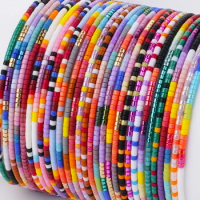 2023 Bohemian National Wind Beaded Bracelet Rainbow Handmade Seed Beads Hand Rope Female Women 1 Pair
