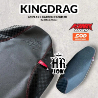 cover jok motor KINGDRAG amplas karbon catur 3D praktis tinggal pasang sudah dilengkapi karet dan pe