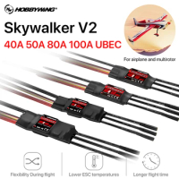 Hobbywing Skywalker V2 40A 50A 80A 100A Brushless ESC BEC Speed Controller With Reverse Break For RC Fixed Wing