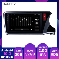 Harfey 2Din Autoradio Android 10.0 For 2014 2015 2016 2017 HONDA CITY Right Hand Drive 10.1" car Radio GPS With 2GB RAM 32GB ROM