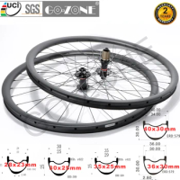 29er MTB Carbon Wheels Clincher Tubeless Novatec 791 792 Thru Axle / QR / Boost UCI Quality Mountain Bicycle Wheelset 29