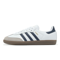 adidas 德訓鞋 Samba OG 男鞋 女鞋 白 深藍 焦糖底 皮革 復古 休閒鞋 情侶鞋 愛迪達 JH8795