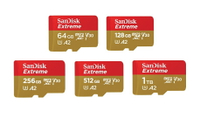 SanDisk Extreme microSDXC 記憶卡 V30, U3, C10, A2, UHS-I, 190MB/s R, 130MB/s W