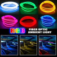 Car EL Wire Interior Ambient Neon Strip DIY LED FlexibleTube For Auto Ambient Light USB Party Atmosphere 1M 2M 4M