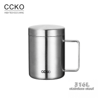 CCKO 新款 316不鏽鋼雙層杯 400mL 露營杯子 鋼杯(蓋杯/水杯/辦公杯/不鏽鋼馬克杯/刻度杯)