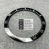 Top Flat Ceramic Bezel 38mm*30.6mm MOD Black Watch Ring Inserts 38mm Replace Parts Fit for Divers SKX007 SKX011 Modification