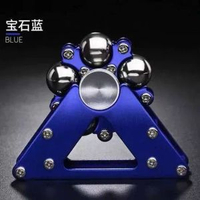 EDC上上簽無限位推牌指尖陀螺啪啪幣金屬解壓玩具甩牌多功能減壓摩天輪-藍色