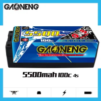 GAONENG GNB 5500mAh 4S1P 14.8V 100C/200C 5.0mm Built-in Bullet HardCase Battery XT90 For 1:8 1/8 RC Car Four Drive Off-Road Car