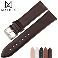 MAIKES Watch Accessories 12mm-24mm Genuine Leather Watch Band For DW Daniel Wellington Watch Strap Brown Bracelet Watchband