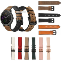 20mm Leather Silicone Watch Band Strap for Garmin Vivoactive 3 trainer music/venu sq / 245 645 Replacement Correa Wrist Bracelet