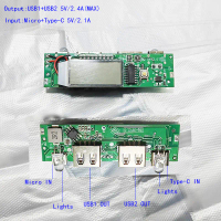 Modul Papan Litar Bank Kuasa, A8Mobile, untuk Papan Induk, LED, Dwi USB, 5V 2A, USB Mikro / Jenis-C,