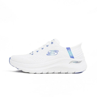 Skechers Arch Fit 2.0 [150066WWBL] 女 休閒鞋 寬楦 厚底 套入式 瞬穿 白 藍