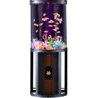 zq Semicircle Fish Tank Living Room Small Household Floor Intelligent Acrylic Tank Aquarium