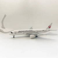 [20cm] โมเดลเครื่องบิน Japan Airlines 787 ทำด้วยเหล็ก มีล้อ และขาตั้งโชว์ งานละเอียด - ของเล่น ของสะ
