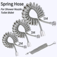 2/3/5M Flexible Shower Hose Universal Spring Extension Hand Sprayer Pipe Connector Spring Tube Bathroom Toilet Bidet Accessories