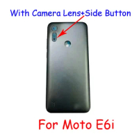 AAAA Quality For Motorola Moto E6i Back Battery Cover With Camera Lens+Side Button Housing Case Repair Parts
