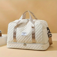 Lightweight Argyle pattern travel bag, large-capacity travel bag, portable overnight bag Duffle Fold