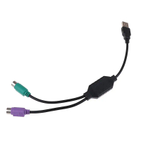 Kabel Penukar USB Lelaki ke PS / 2 PS2 Perempuan, Kord Kabel, Penyesuai Papan Kekunci dan Tetikus