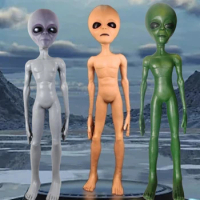 New Alien Dolls Latex Prop Lifesize UFO Roswell Martian Lil Mayo Area 51 Scary Props Halloween Party Alien Resin Statues Decor