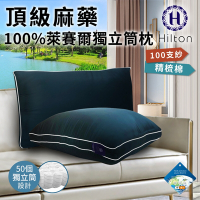 【Hilton 希爾頓】 頂級麻藥銀離子100支紗萊賽爾獨立筒枕/兩色任選(枕頭/獨立筒枕)(B0119)