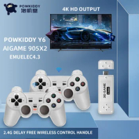 Powkiddy Y6 Home mini4K HD TV stick 3D double handle game console CPU AIGAME 905X2 RAM DDR3 1GB supports multi-languages