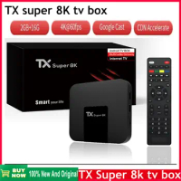 [Genuine] High Quality Durable Using Android11.0 Smart TV Box TX Super 8K TV box 2G 16G Global Market Media Player Set Top Box
