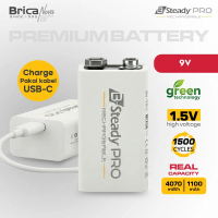 Brica B-Steady PRO 9V Li-Ion Rechargeable Battery - Premium Battery - Battery Rechargeable - Baterai