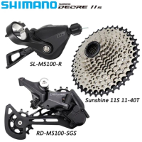 SHIMANO DEORE M5100 11 Speed Derailleur SL-M5100-R RD-M5100-SGS Sunshine 11-40T/42T/46T/50T Cassette for MTB Bike Bicycle Parts