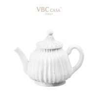 義大利 VBC casa │ 條紋系列 850 ml 花茶壺 / 純白色