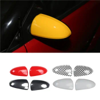 2Pcs Car Rearview Mirror Cover Shell Housing Moulding Mirror Sticker Protector Exter Decoration For Smart 451 Fortwo Accessories